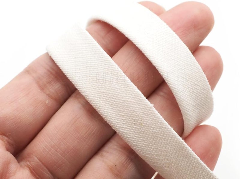 CRAFTMEMORE 1/2 Inch Double Fold Bias Tape Linen Cotton Bias Tape Japan Made Binding Tape for Sewing Seaming Hemming Quilting (White x 5 Yards) - Image 1